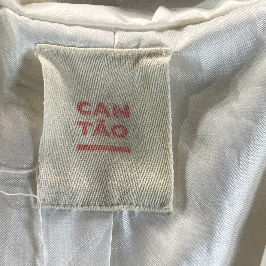 CANTAO Women's Cream/Black Snap Button Lightweight Windbreaker Jacket SZ S