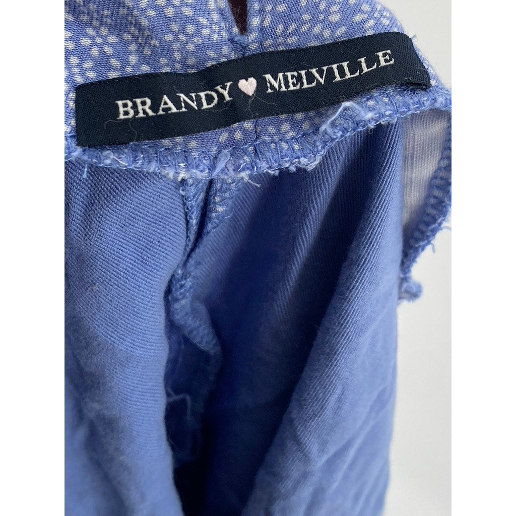 BRANDY MELVILLE Women's Blue Ditsy Floral Mini Wrap Skirt SZ OS