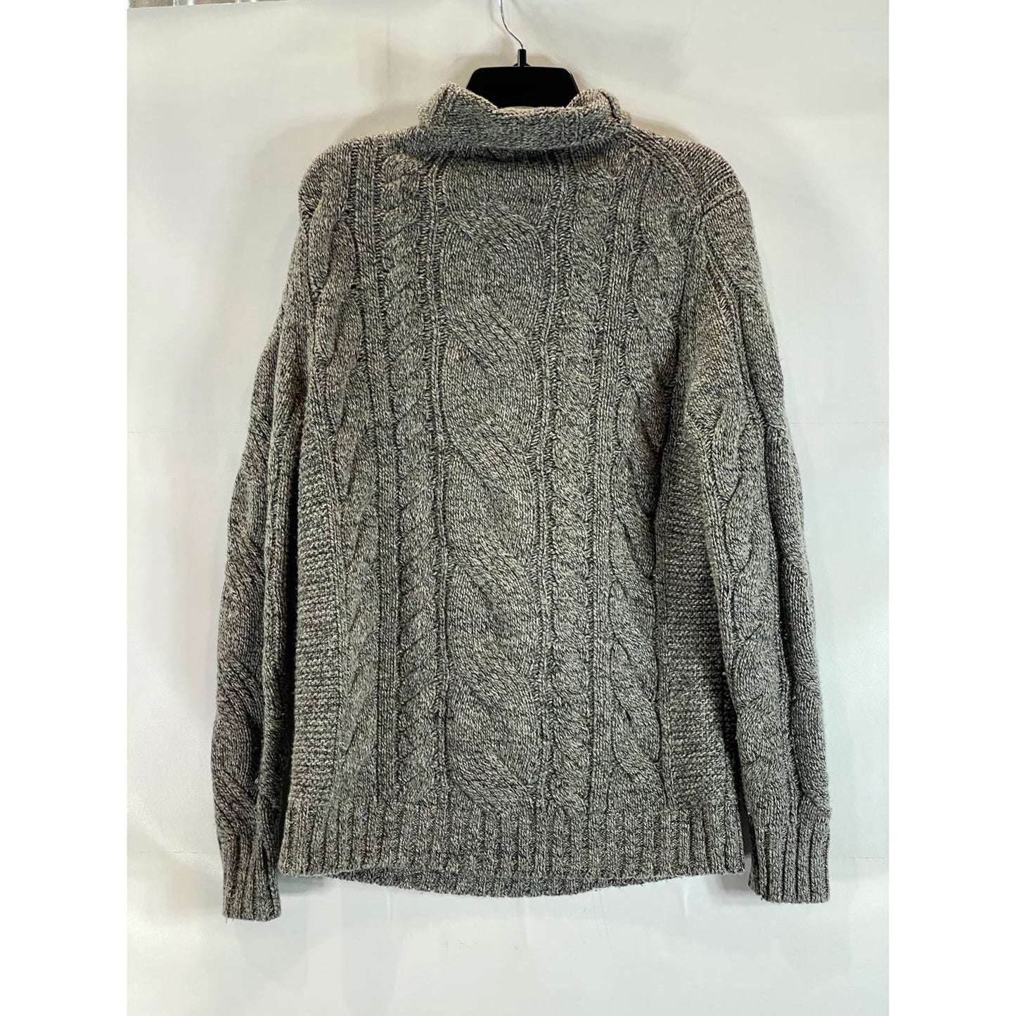 BANANA REPUBLIC Men's Gray Mock-Neck Cable Grown Knit Pullover Sweater SZ M