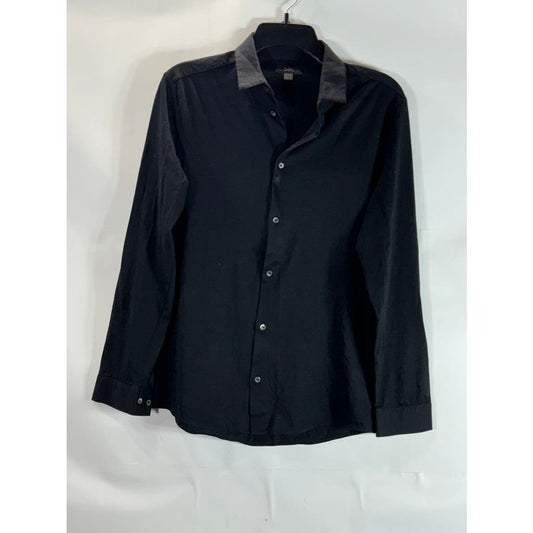 COS Women's Black Solid Cotton Button-Up Long Sleeve Top SZ S(US4)