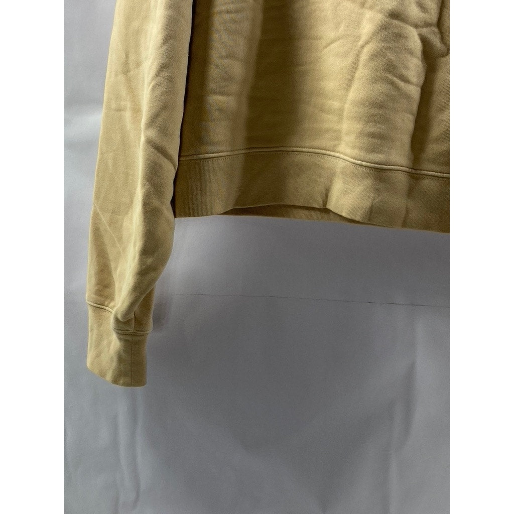GIRLFRIEND COLLECTIVE Women's Sand Tan Crewneck Casual Cropped Sweatshirt SZ S