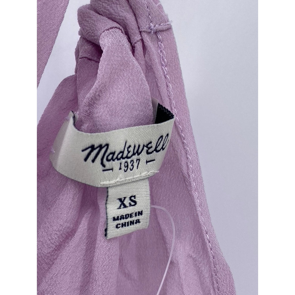 MADEWELL Women's Lilac Back-Tie Halter Lightweight Sleeveless Top SZ XS