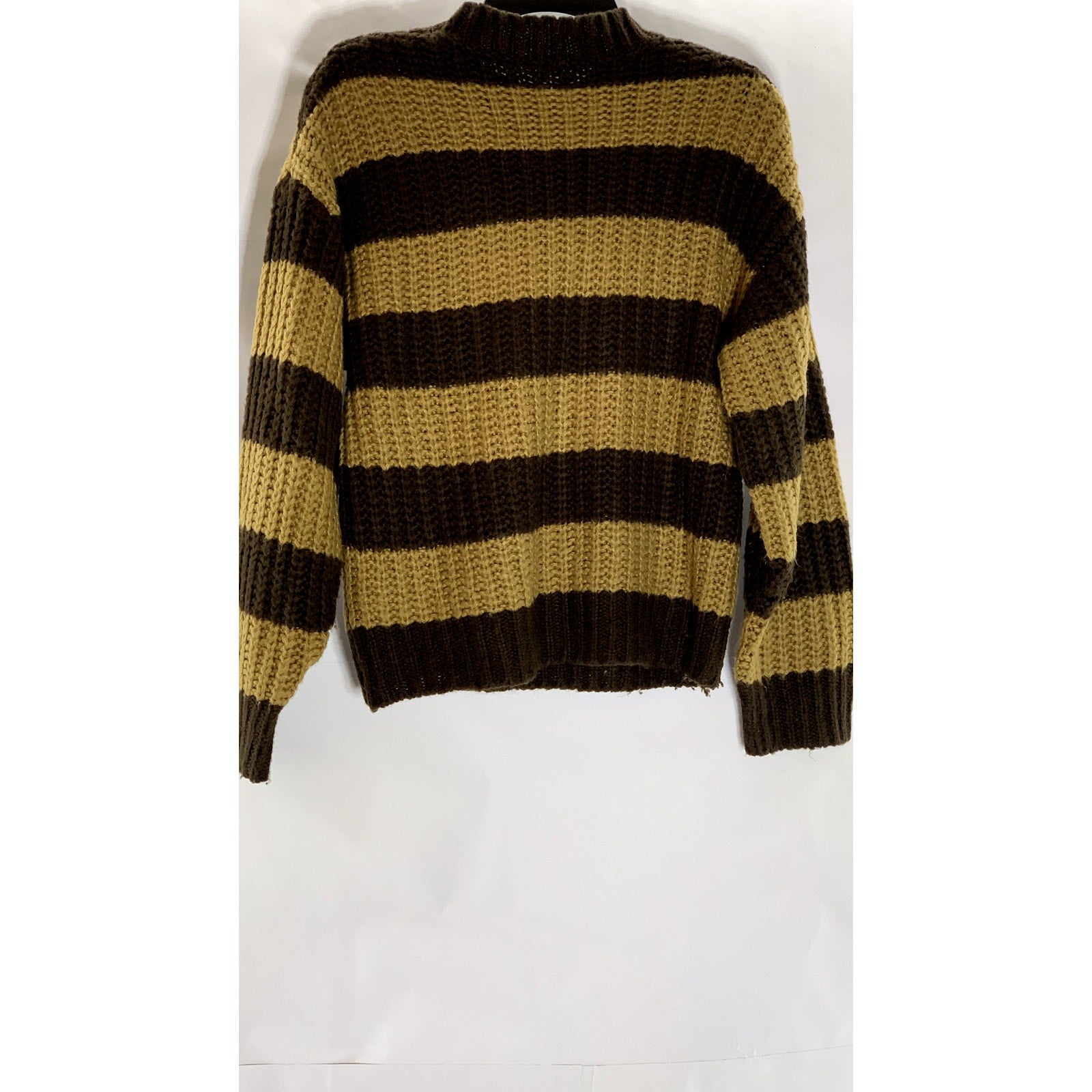 DAZY Women's Brown-Tan Crewneck Knit Long Sleeve Pullover Sweater SZ S
