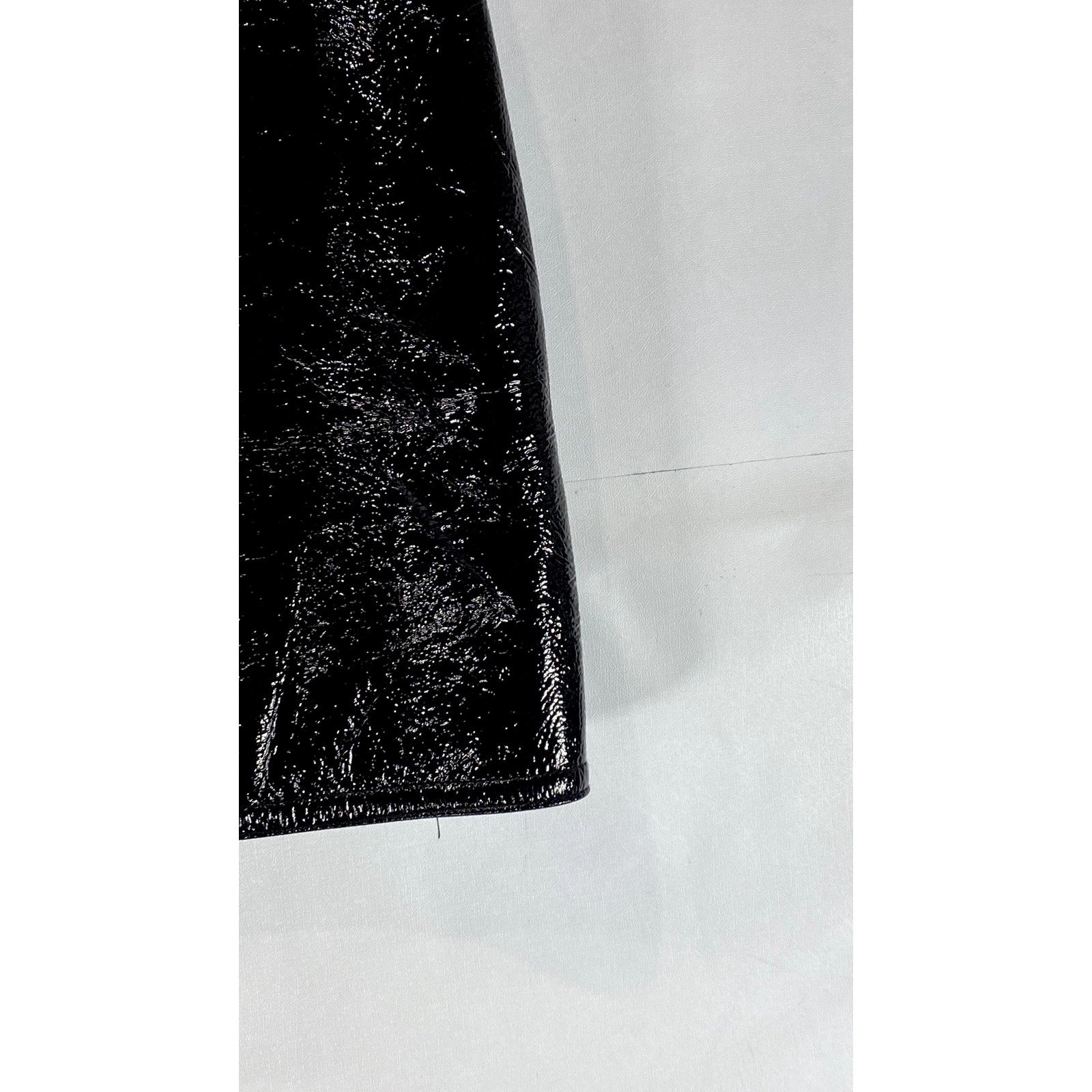 ANN SHEN Women's Black Faux Leather Straight Mini Skirt SZ L