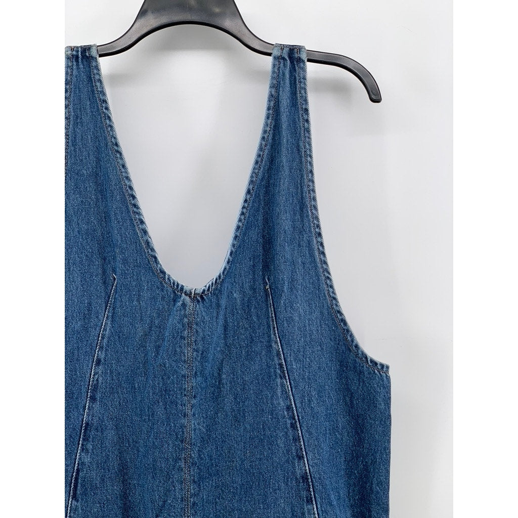WE THE FREE Women's Blue Denim High Roller Shortall SZ M