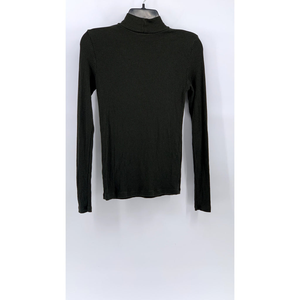 UNIQLO Women's Olive Ribbed HeatTech Ultra Warm High-Neck Long Sleeve Top SZ XS