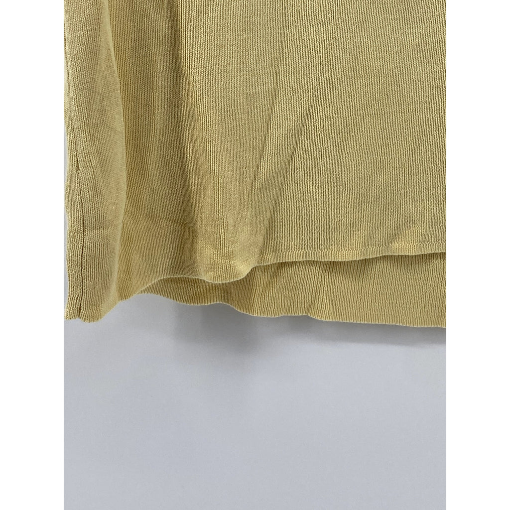COLDWATER CREEK Women's Yellow Silk-Cotton High-Neck Knit Sleeveless Top SZ S