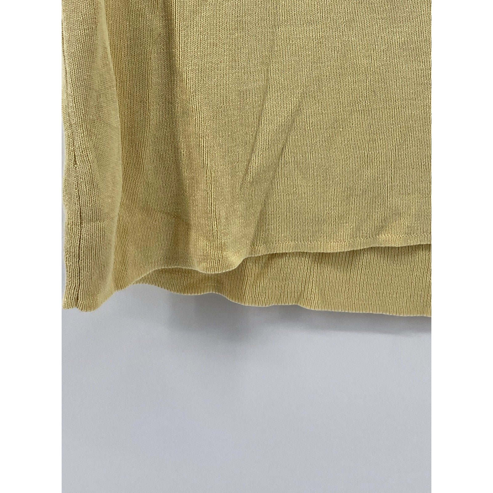 COLDWATER CREEK Women's Yellow Silk-Cotton High-Neck Knit Sleeveless Top SZ S