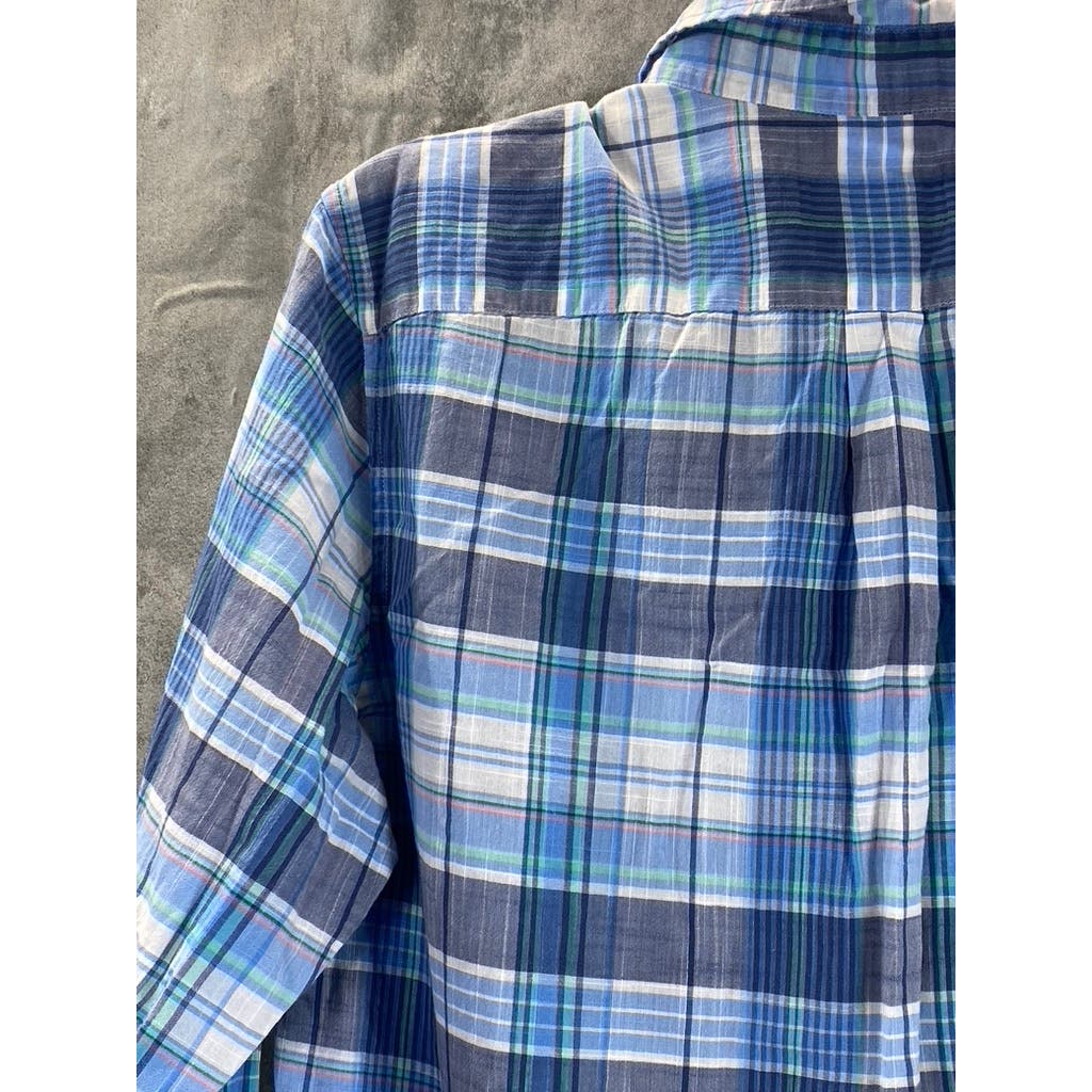 VINEYARD VINES Men's Moonshine Blue Plaid Smith Point Classic Tucker Shirt SZ M