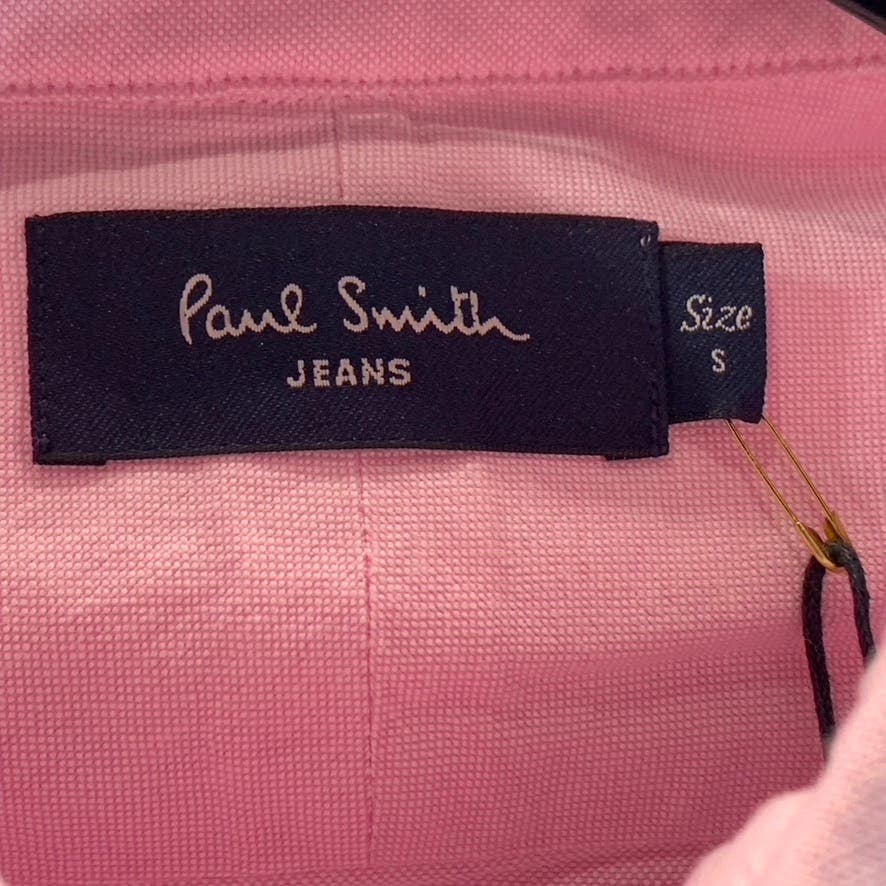 PAUL SMITH Jeans Men's Pink Tailored-Fit Button-Up Long Sleeve Shirt SZ S