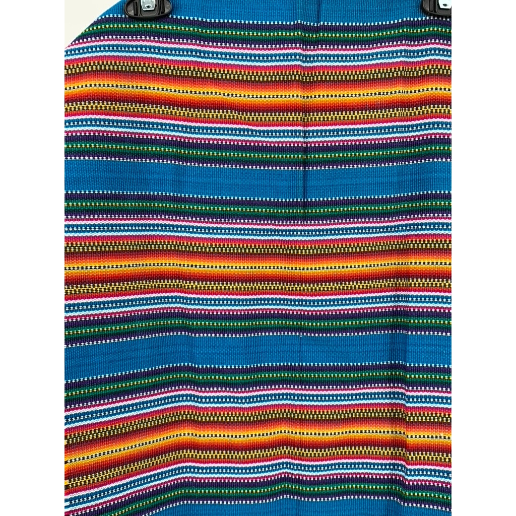 UNBRANDED Blue-Orange Knit Stripe Print Fabric Table Runner