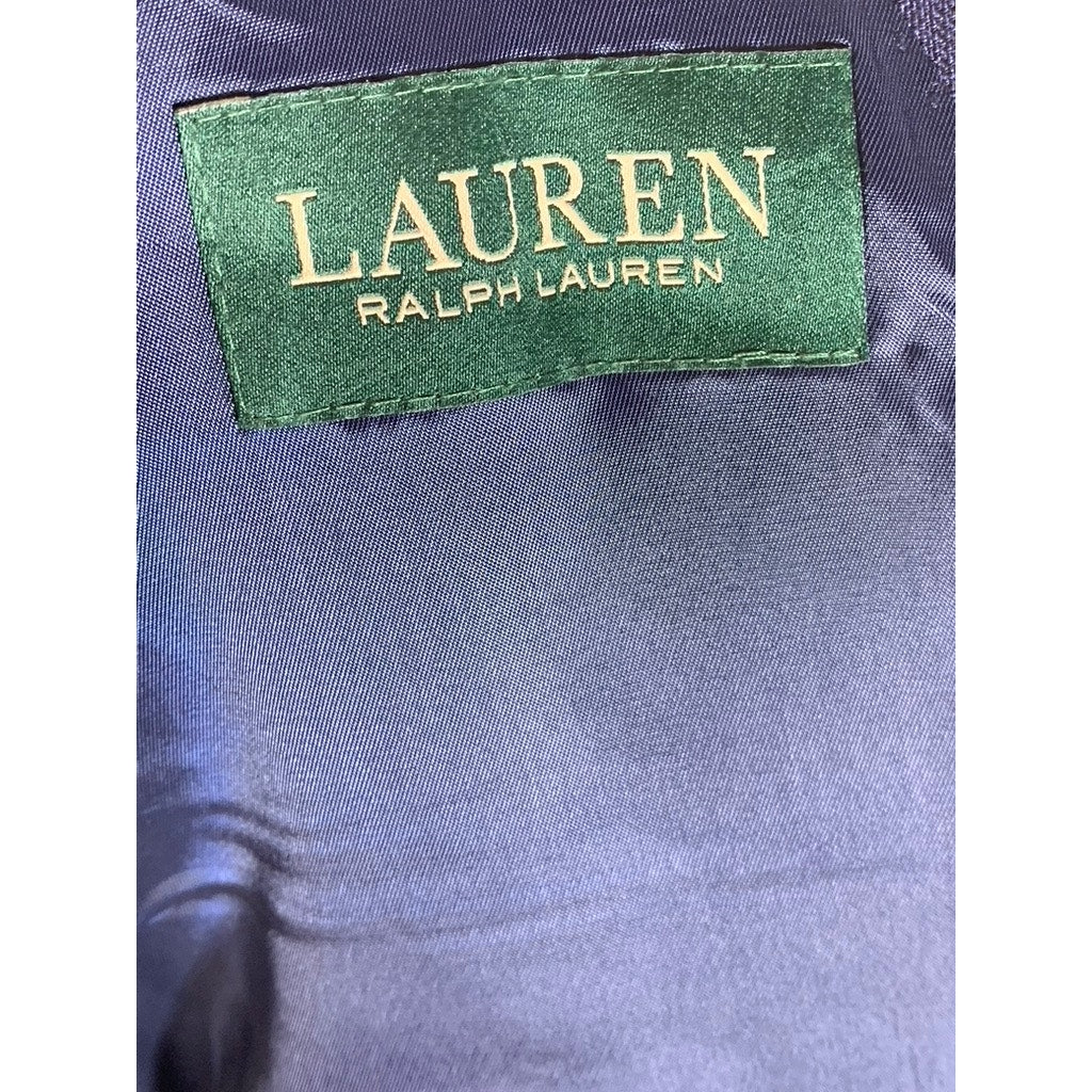 LAUREN RALPH LAUREN Men's Navy Wool Natural Stretch Two-Button Long Balzer SZ44L