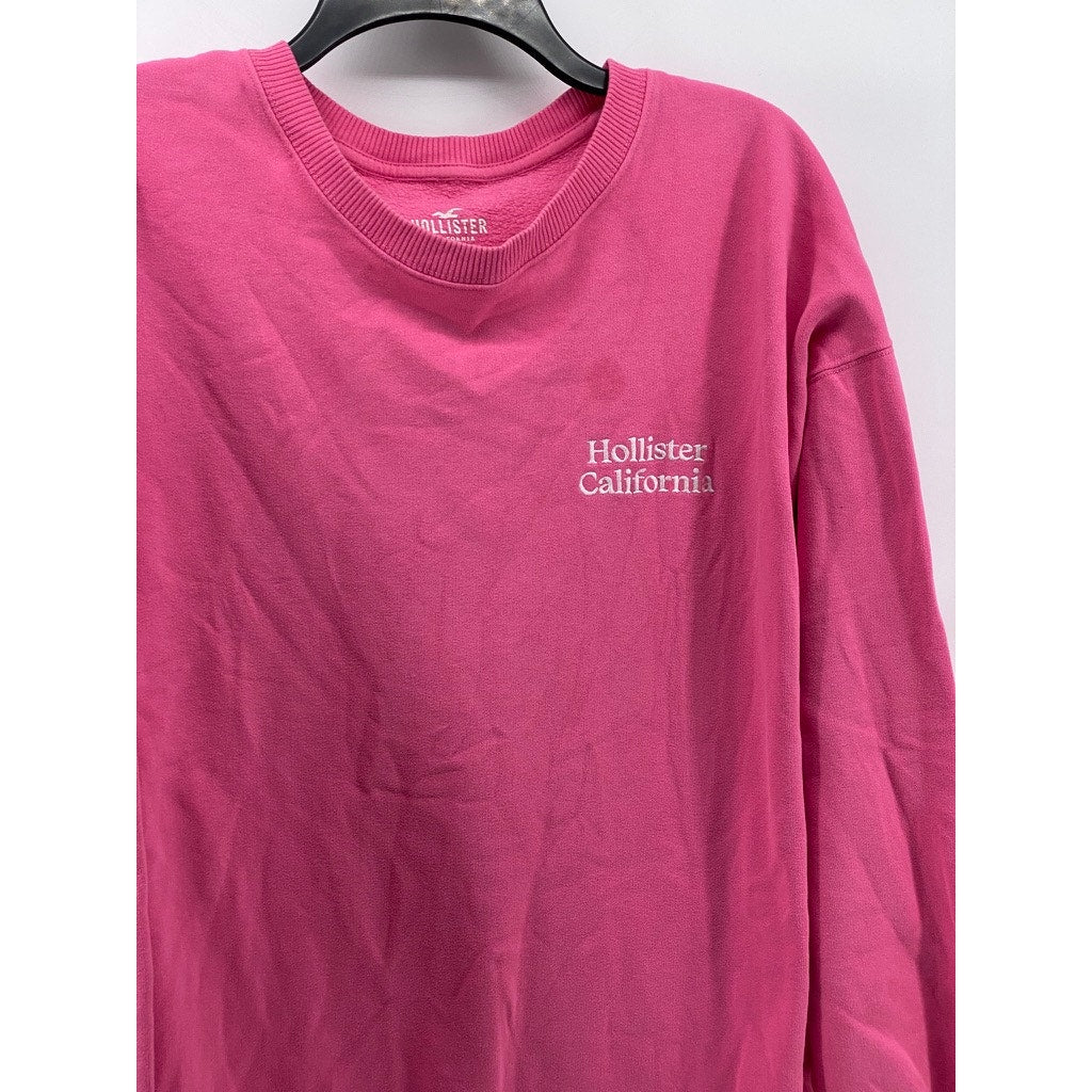 HOLLISTER Women's Pink Crewneck Logo Long Sleeve Sweatshirt SZ L