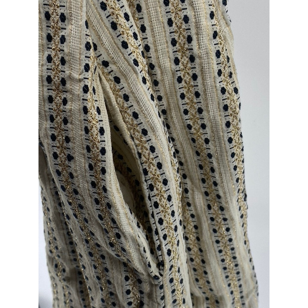 SEE BY CHLOE Women's Beige Printed Strapless Sweetheart Neck Mini Dress SZ 4