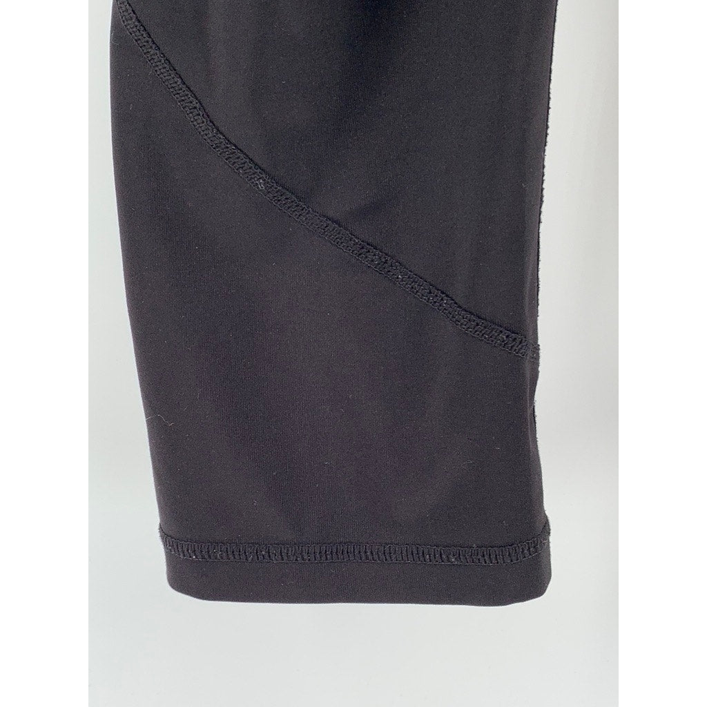 REEBOK Women's Black Solid High-Rise Capri Leggings SZ M