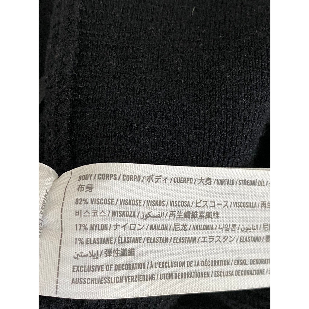 ABERCROMBIE & FITCH Women's Black Ribbed Sleeveless Halter Cropped Top SZ S