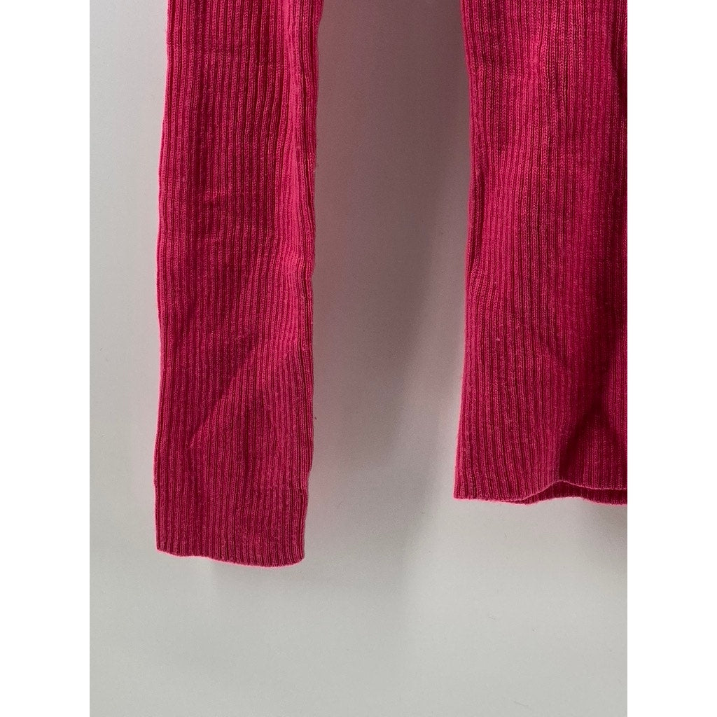 UNIQLO Women's Pink Ribbed Wool Long Sleeve Turtleneck Top SZ XS