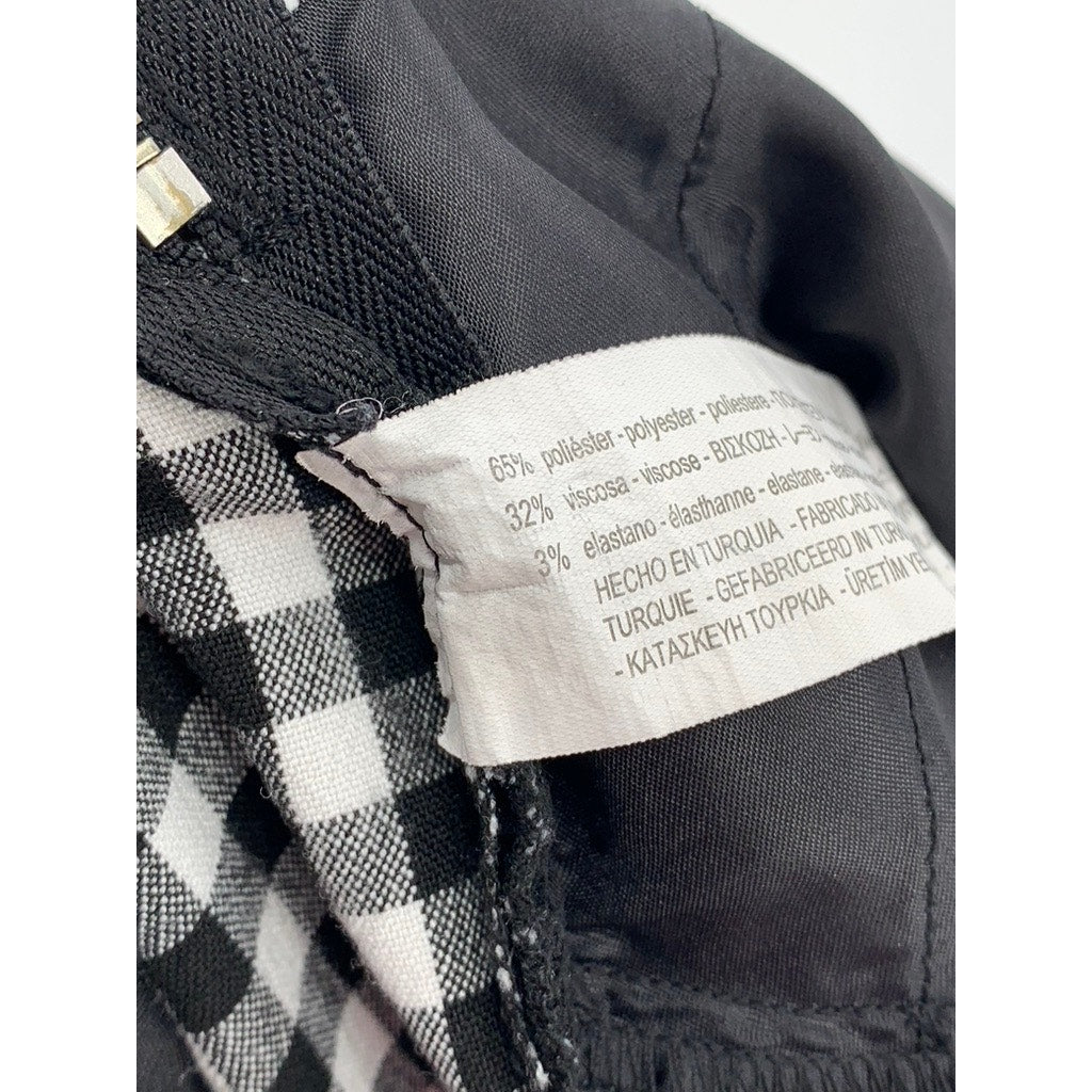 ZARA Women's Black-White Checkered High-Waist Shorts SZ S