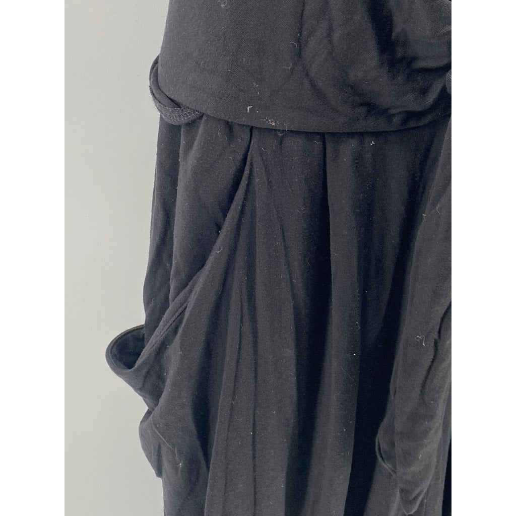 MOULINETTE SEOURS Women's Petite Black V-Neck Racerback Wide-Leg Jumpsuit SZ M/P