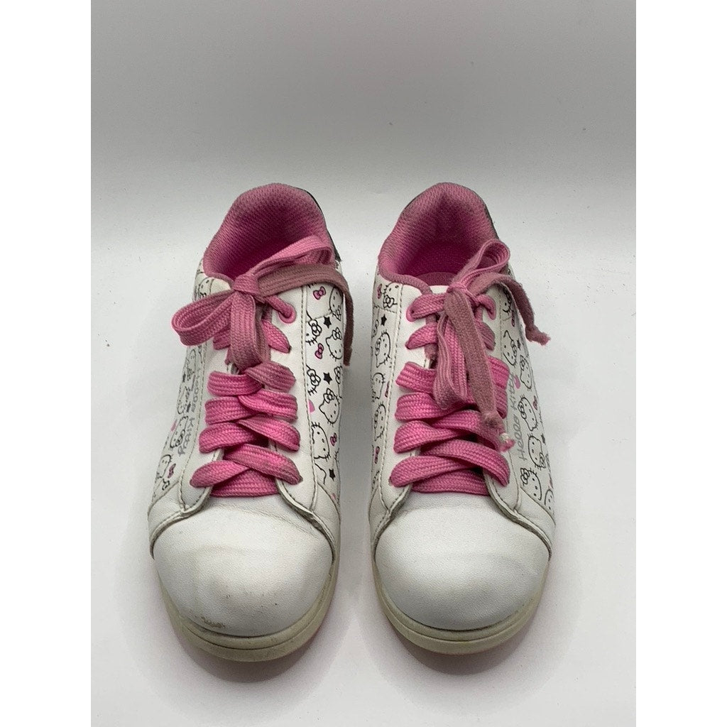 HELLO KITTY Girls' Pink-White Graphic Sneakers SZ 1