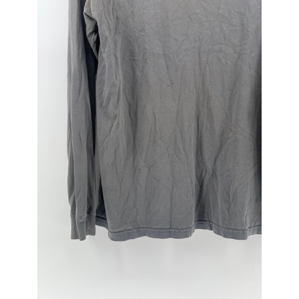 ECONSCIOUS Men's Charcoal Gray Happy Earth Crewneck Long Sleeve T-Shirt SZ M