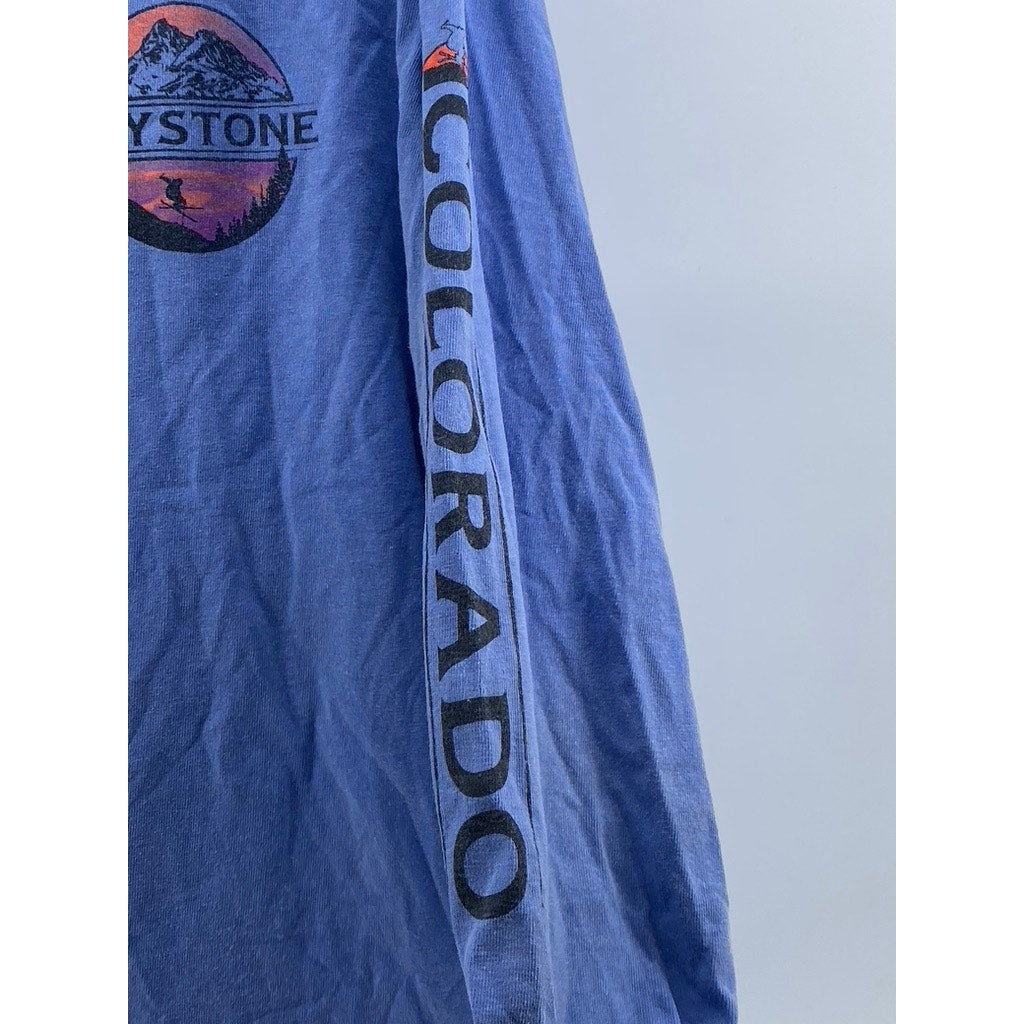 BLUE 84 Men's Blue Colorado Keystone Crewneck Casual Long Sleeve T-Shirt SZ XL