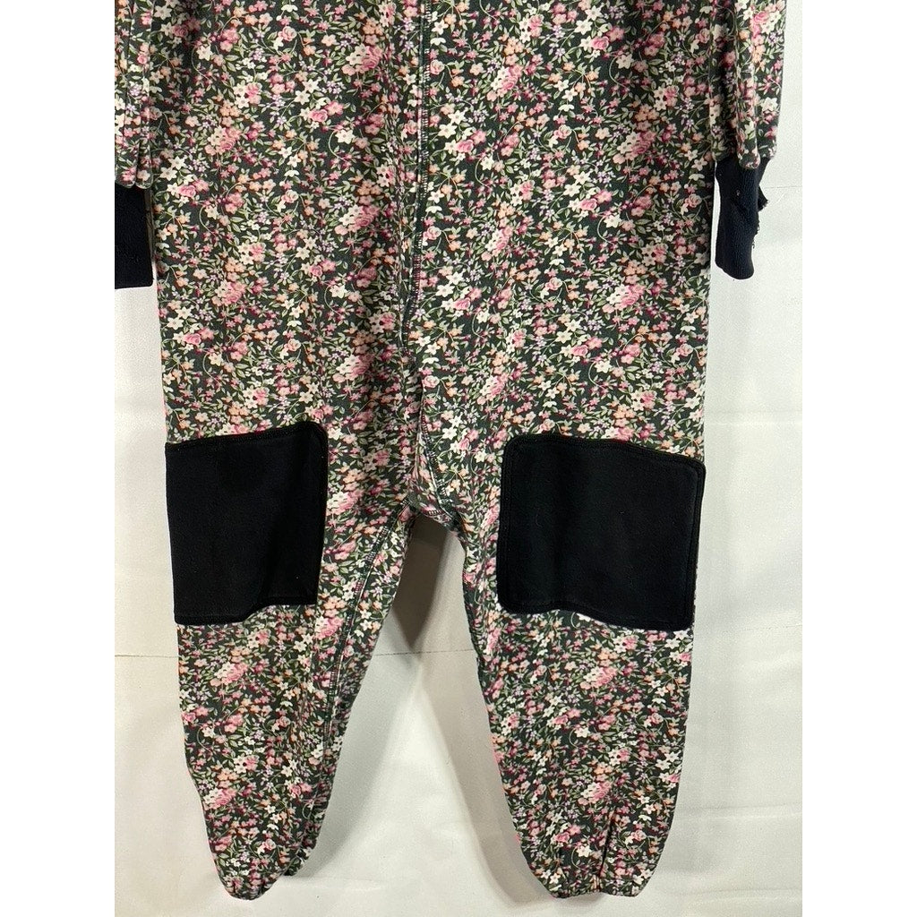 SELKIE Women's Cottage Floral All Over Long Sleeve Knee Patch Jumpsuit SZ S