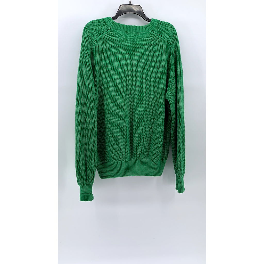 THE DENVER Men's Dark Green Crewneck Long Sleeve Knit Pullover Sweater SZ XL