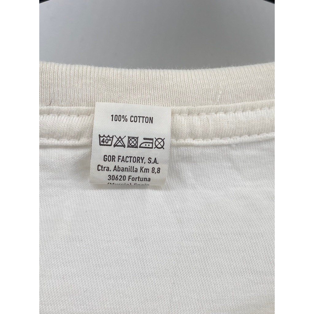 ROLY Men's White Bamboo Head Graphic Crewneck Short Sleeve Casual T-Shirt SZ M