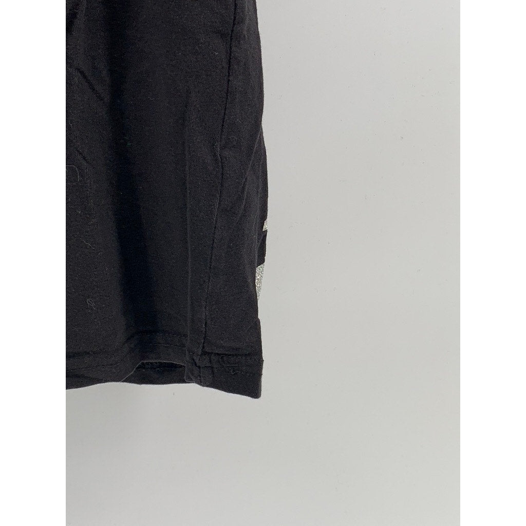 PRIMARK Women's Black V-Neck Listen To The DJ's Short Sleeve T-Shirt SZ S