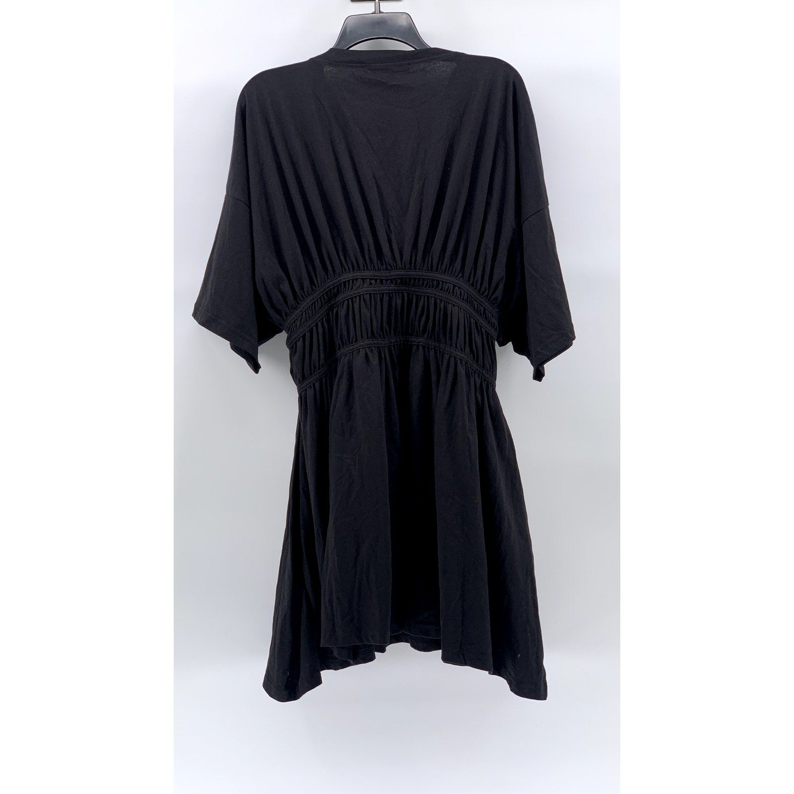 MISSGUIDED Women’s Plus Size Black Ruched Short Sleeve Mini T-Shirt Dress SZ 16