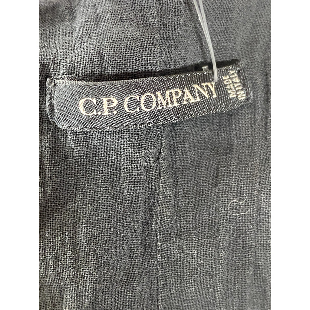 C.P. COMPANY Men's Vintage Black Textured Zip-Up Sleeveless Collarless Vest SZ42