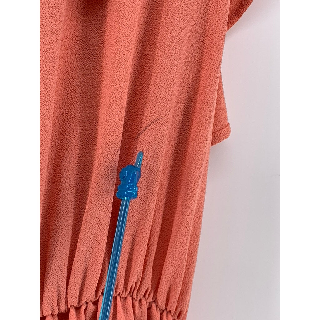 VICI Women's Peach Ruffle Belted Maxi Dress SZ M