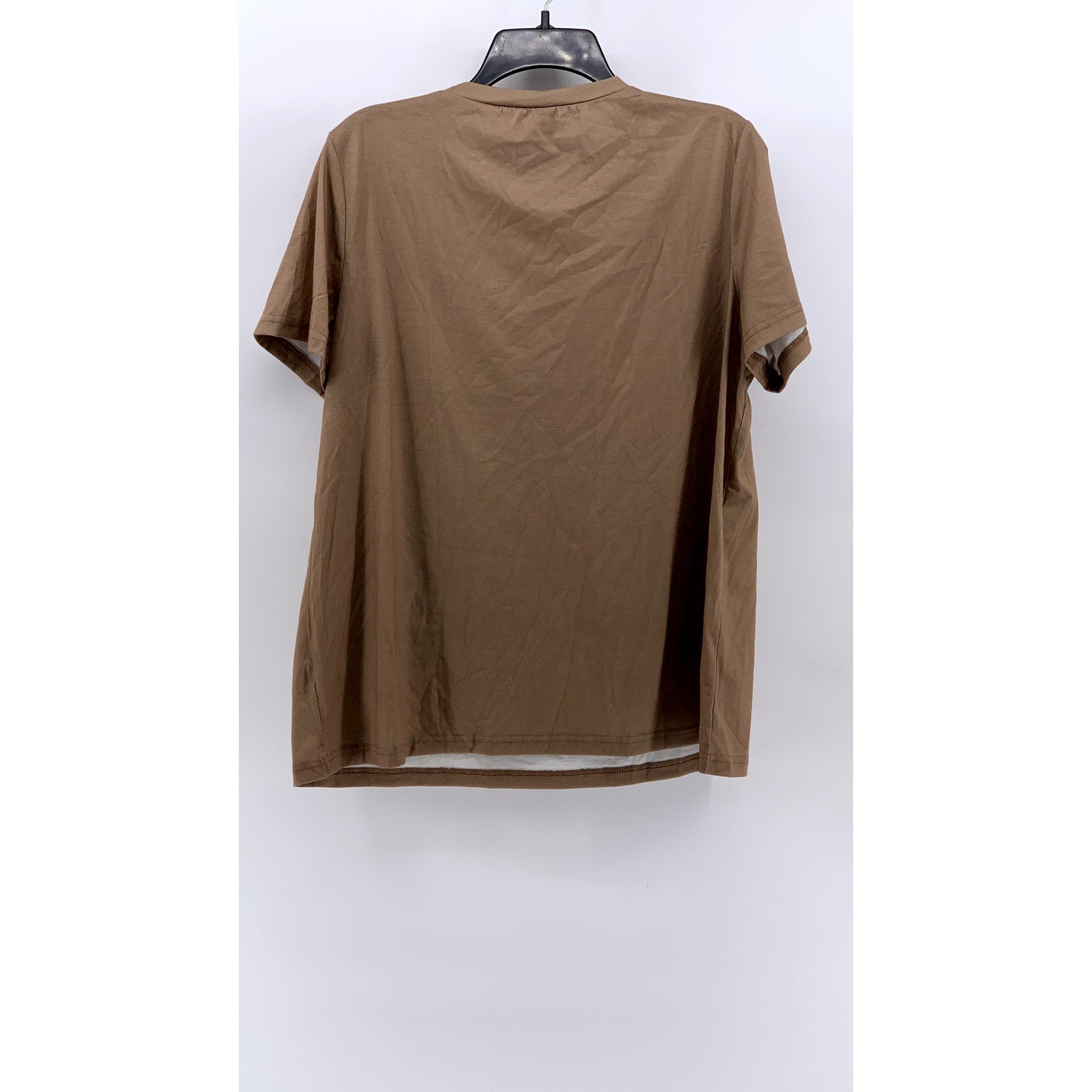EMERY ROSE Women's Tan Leopard Print Glitter Bolt Top SZ 0XL