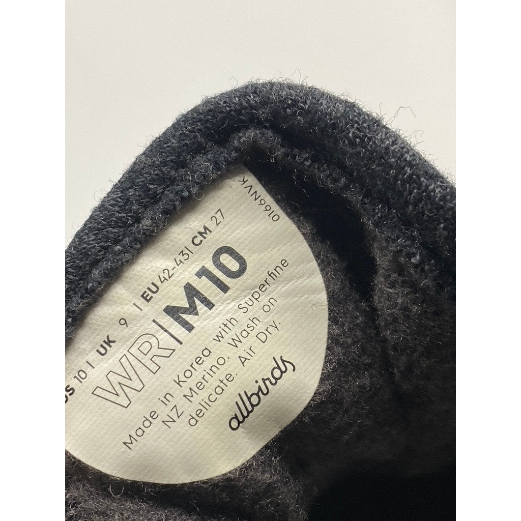 ALLBIRDS Women's Black Wool Lace-Up Lightweight Round-Toe Sneakers SZ 10