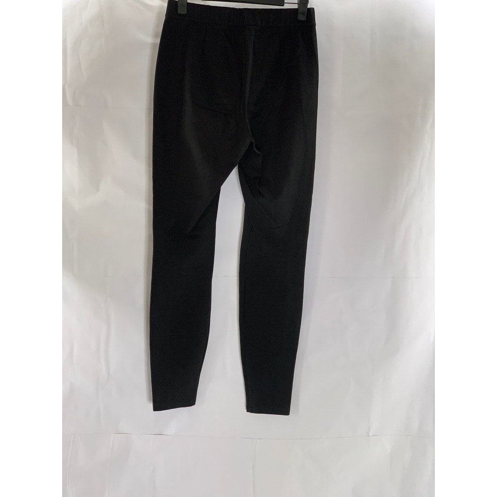 A|X ARMANI EXCHANGE Women's Black Side-Zipper Elasticized-Waist Leggings SZ S