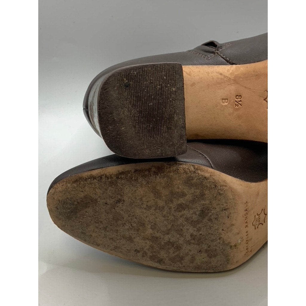LOEFFLER RANDALL Women's Brown Leather Heeled Mid Boots SZ 8.5