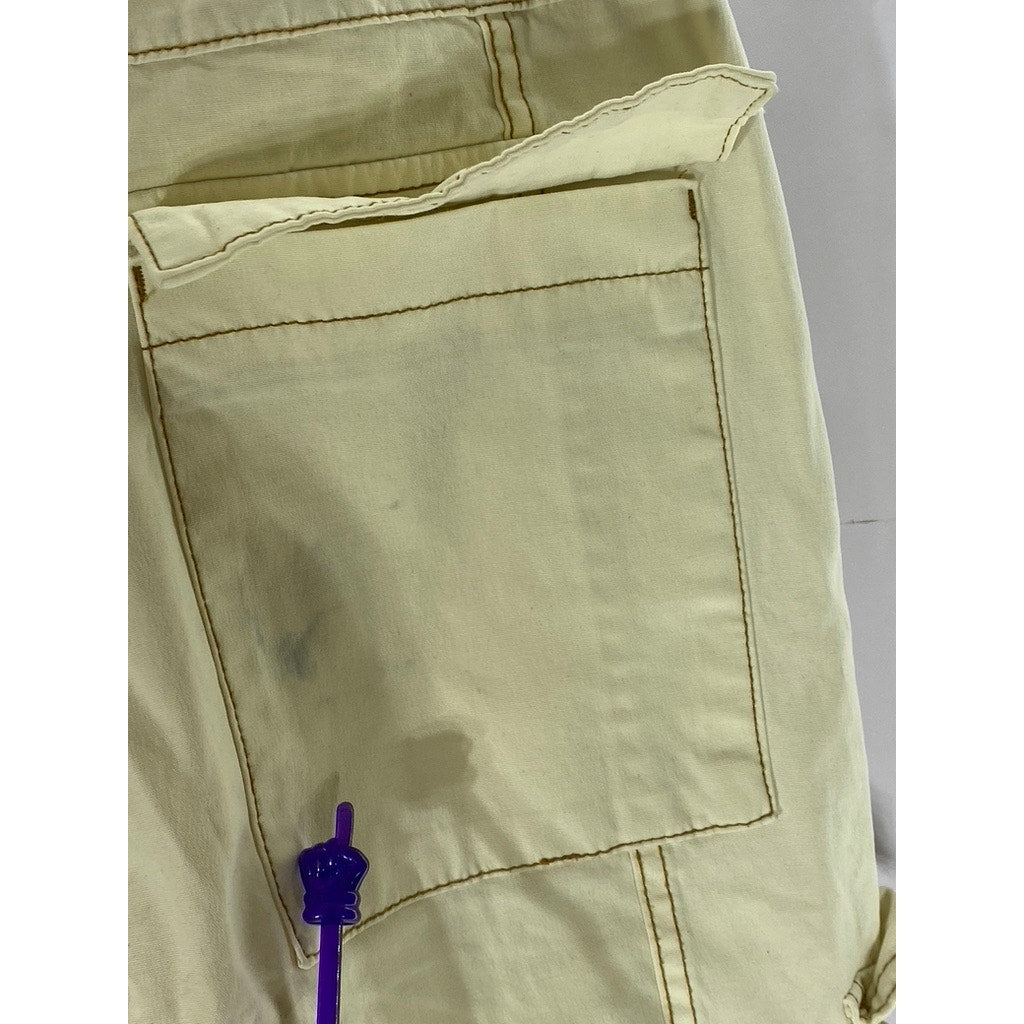 ZARA Women's Beige Elastic-Hem Drawstring  Cargo Pull-On Pant SZ 2
