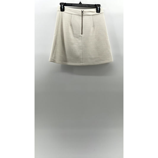 SPORTSGIRL Women's White Textured Pull-On A-Line Pocketless Mini Skirt SZ XS