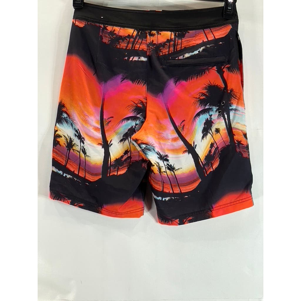 AMERICAN EAGLE Men's Red Tropical Print Drawstring Pull-On Board Shorts SZ S