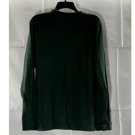 MADEWELL Men's Dark Green Crewneck Relaxed-Fit Organic Cotton T-Shirt SZ S