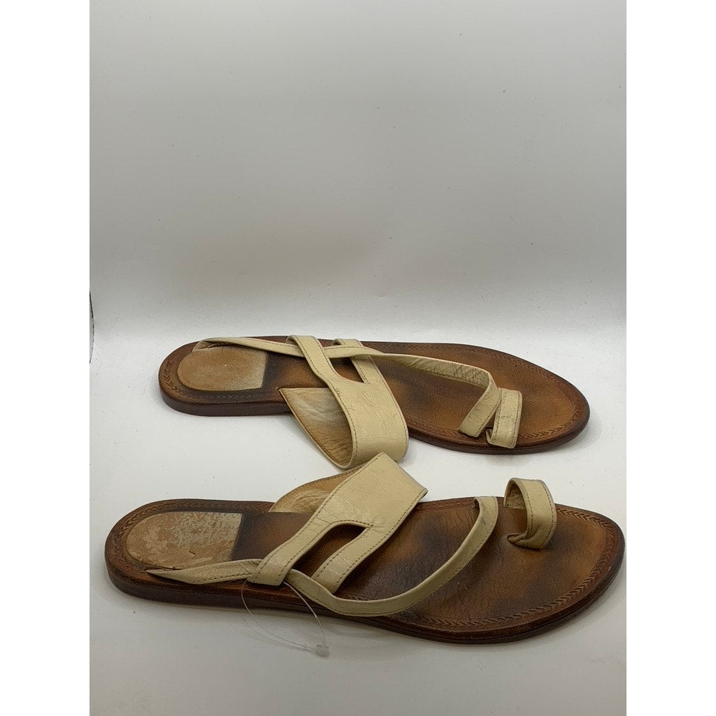 UNBRANDED Women's Beige-Brown Toe-Loop Sandals SZ 12