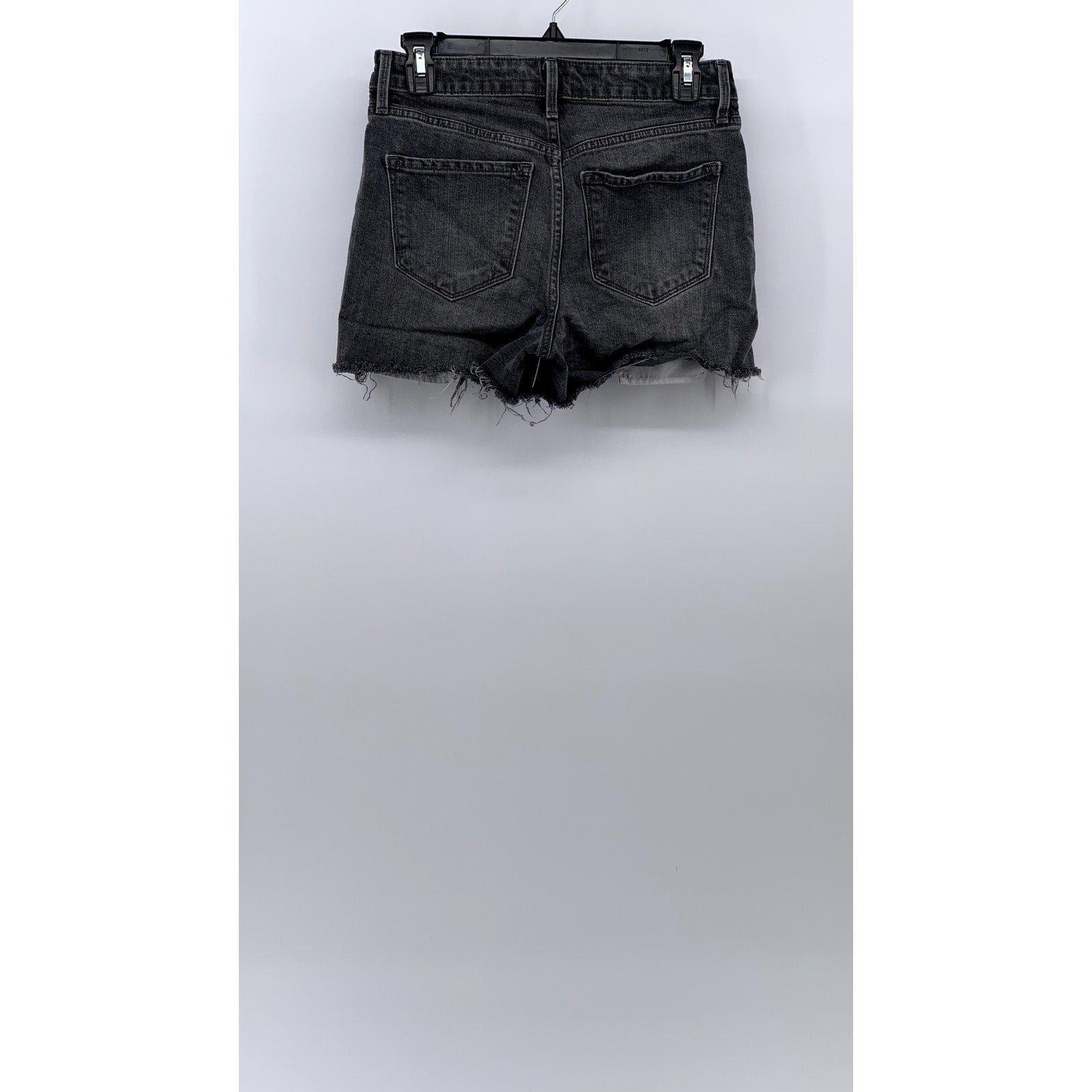 OLD NAVY Women's Washed Black Distressed High-Rise Brenda Denim Shorts SZ 2