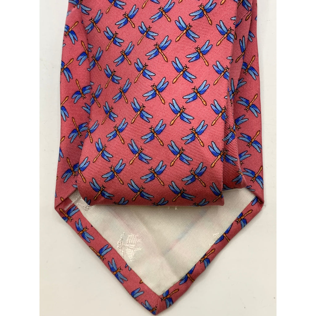 346 BROOKS BROTHERS Men's Pink-Blue Dragonfly Print Tie