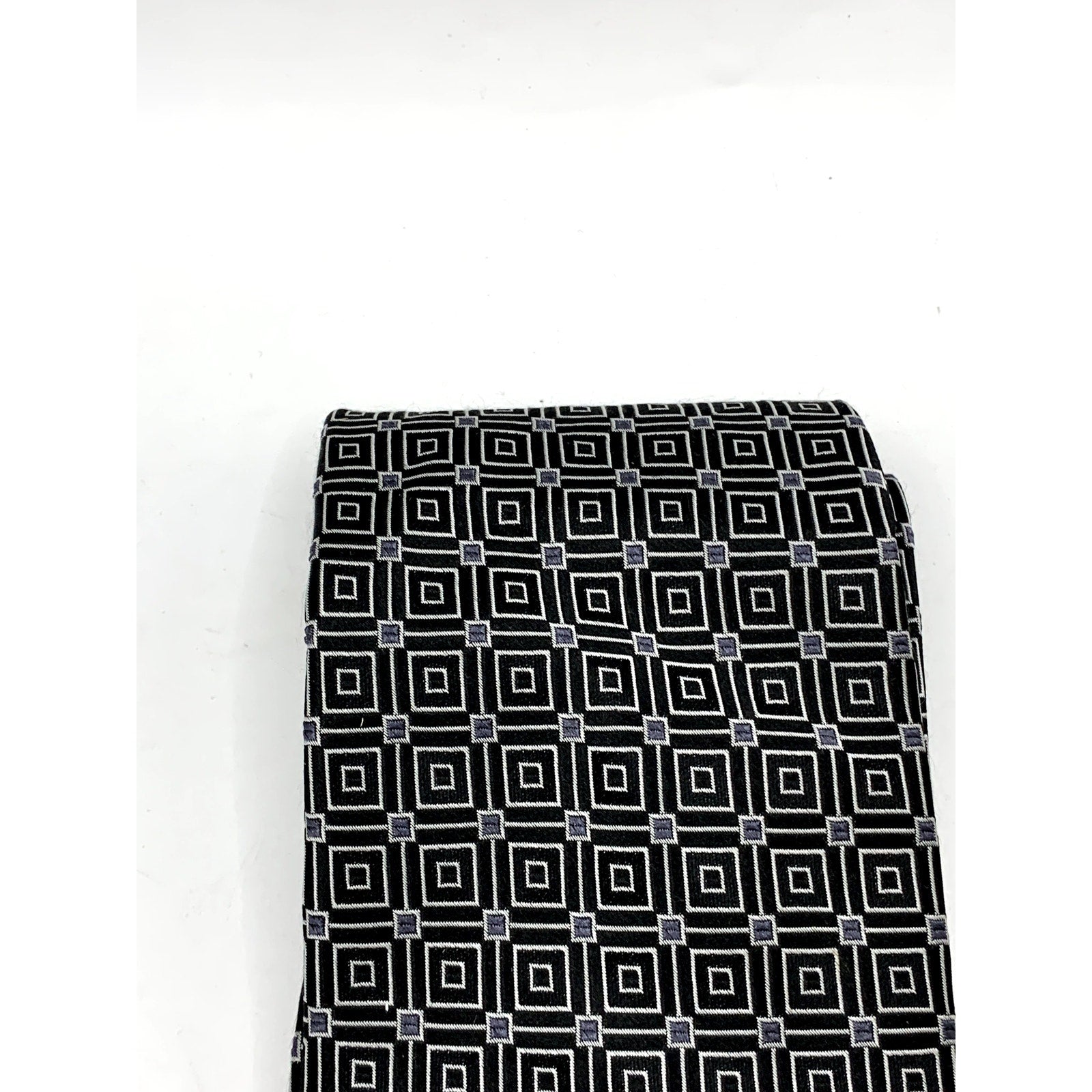 CLUB ROOM Men's Vintage Black/White Patterned Abstract Silk Regular Tie OS