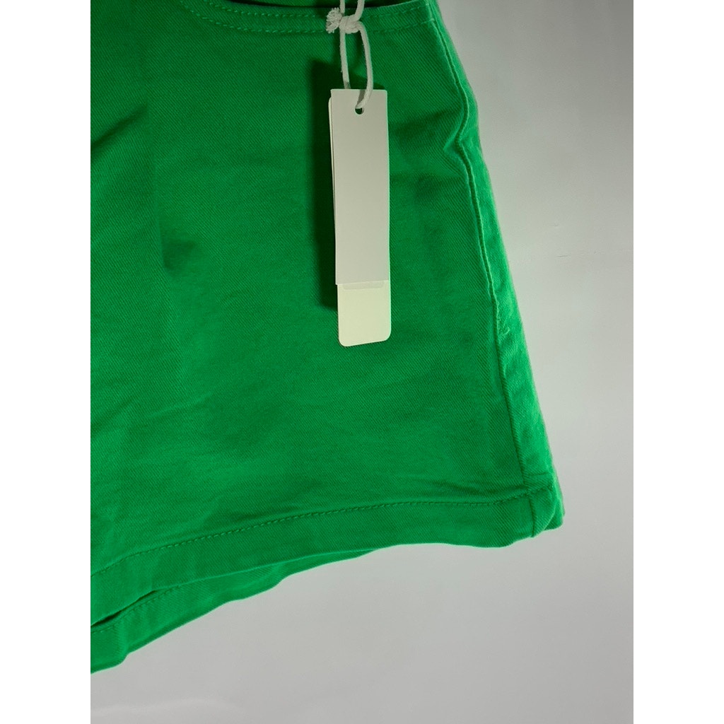 ANWND Women's Bight Dark Green Regular-Fit Denim Four-Pocket Shorts SZ M