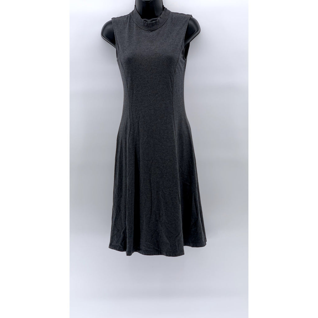 UNIQLO Women's Charcoal Gray Crewneck Sleeveless Casual A-Line Midi Dress SZ XS