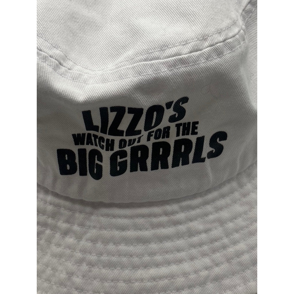 SPORTMAN Women’s White Lizzo’s Watch Out For The Big Girls Logo Bucket Hat SZ OS
