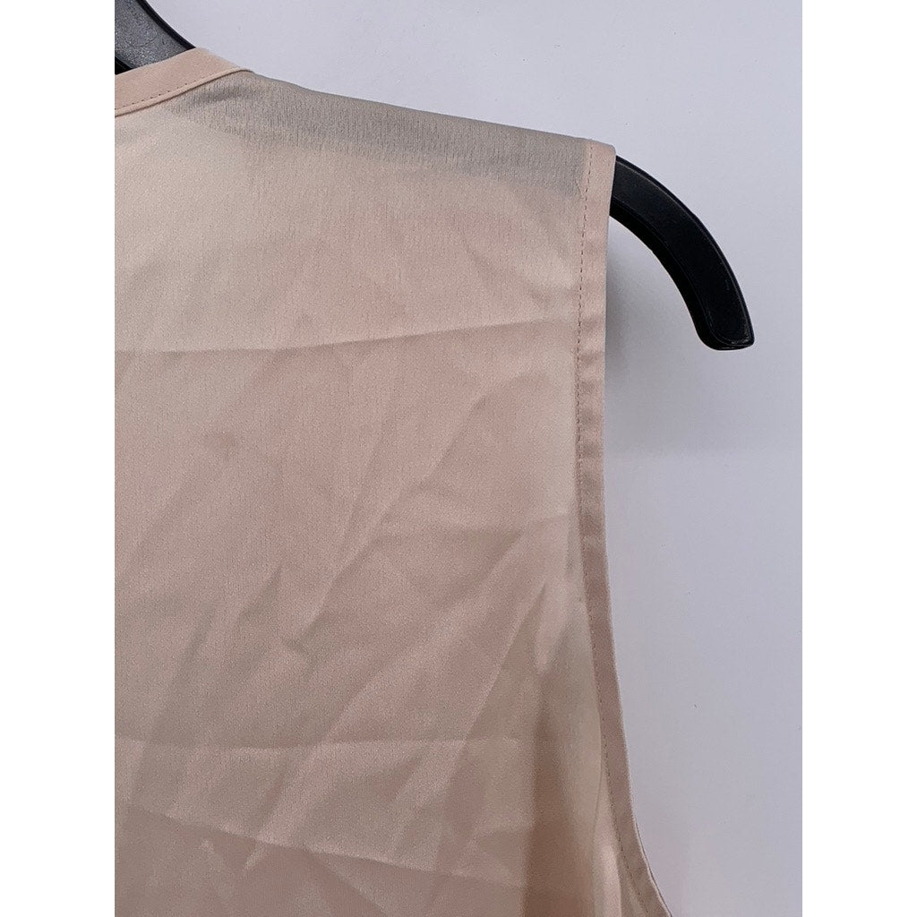 212 COLLECTION Women's Beige Ruffle Sleeveless Top SZ XL