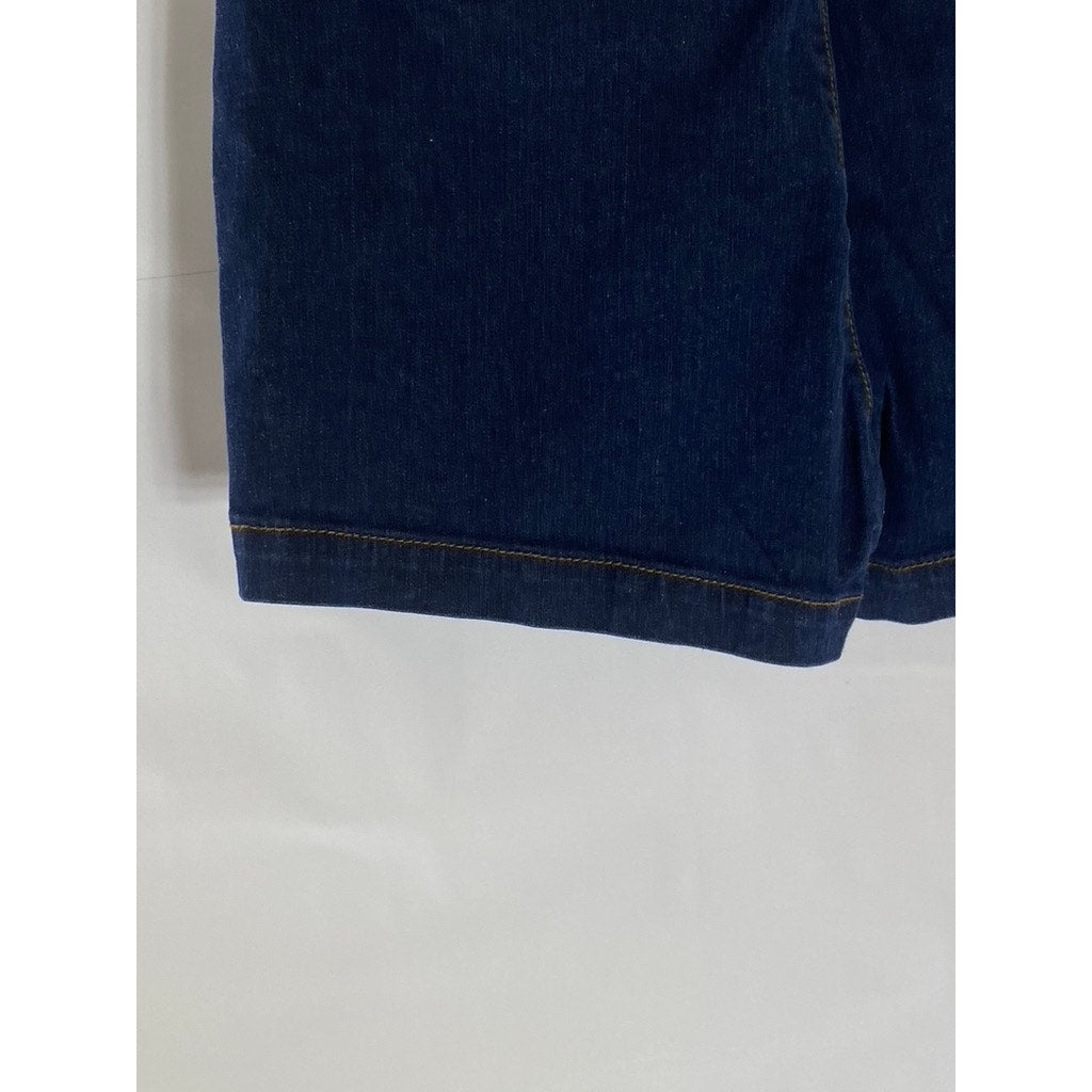 LOFT Women's Dark Blue Rinse Wash Patch Pocket High-Rise Denim Shorts SZ 25
